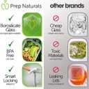 PrepNaturals 5 Pack 30 Oz Glass Meal Prep Containers - Dishwasher Microwave Freezer Oven Safe - Glass Storage Containers with Lids (Multi-Compartment)