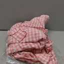 Flygo Women's Plaid 2 Piece Pajamas Sets Gingham Button Down Puff Sleeve Babydoll Shirt Ruffle Pants Y2K Pjs Lounge Set (Large, Pink)