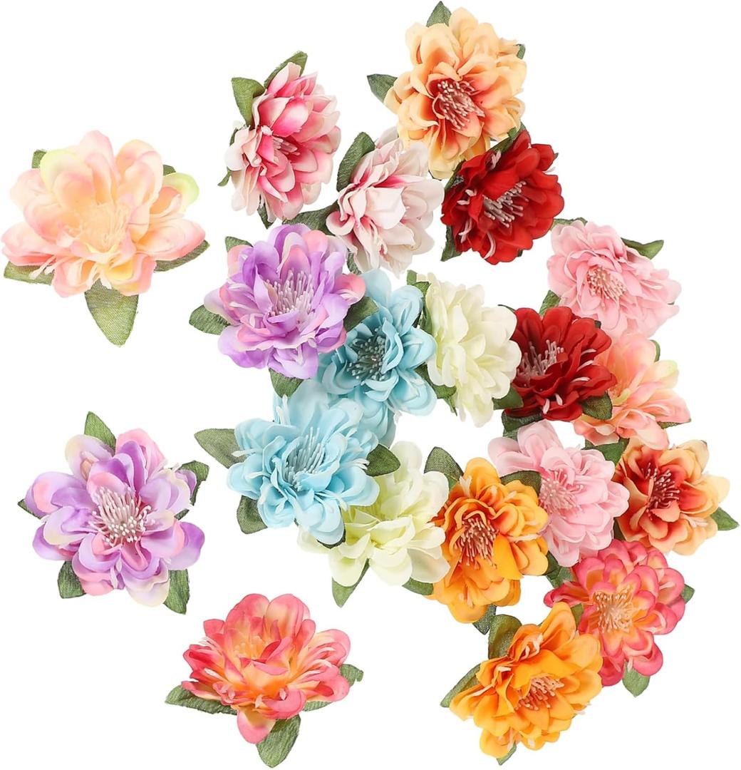 20Pcs Mini Artificial Flower Heads Bulk Small Faux Flowers for Craft Wedding Decor and Mini Flower Arrangements Party Decorations and Floral Crafts