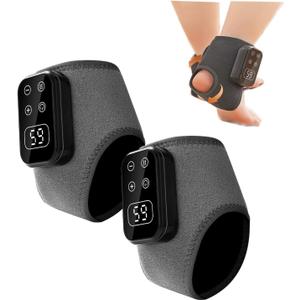 2PC Foot  Triple Method Massager, Triple Technology Foot Massager Ankle, Foot Advanced Triple Method Massager, Wireless Portable Foot Massagers for Home, Office, Travel(Grey)