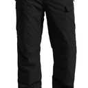 FREE SOLDIER Men's Waterproof Snow Insulated Pants Winter Skiing Snowboarding Pants with Zipper Pockets (Large(38-40)/30L, Black)