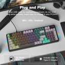 GEEZER Mechanical Gaming Keyboard with LED Backlit, Blue Switch, Volume Knob, 96 Keys Full Size Compact USB Wired Computer Keyboards for Office Windows Laptop PC & Mac Gamer - Grey & Black