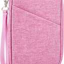 Passport Holder Family, Women Rfid Blocking Passport Wallet, Travel Essentials Premium Wallets, Waterproof Passport Holders Bag for Men Traveling, Travel Document Organizer Credit Cards Case (Family - Vibrant Pink)