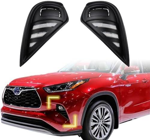 GeeGeeTop Switchback White/Amber LED Front Fog Daytime Sequential Running Lamp w/Dynamic Flash LED Turn Signal Feature Fit For 2020 2021-2023 Toyota Highlander(New Front Fog lamp)