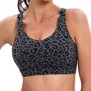RUNNING GIRL High Impact Sports Bras for Women,Racerback Running Bra Workout Crop Tank Tops Longline Sports Bra Push up L