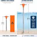 MightyPhine 52" All-Metal Floating Sandbar Anchor for Boats & Pontoons