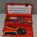 PEBA Ferrule Crimping Tool Kit, 21 Sizes Tinned Copper Wire Ferrules, Square Ratcheting Crimper AWG 287, Self-Adjusting Electrical Crimp Tool with Double-Layer Storage Case for Professional Wiring