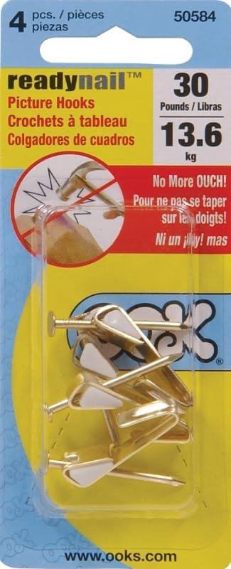 Ook 50584 30# ReadyNail Picture Hangers 4 Count