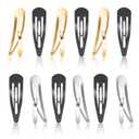 Geyoga 30 Pieces 4 Inch Metal Snap Hair Clips for Women Snap Barrettes Nonslip Large Women Hair Accessories