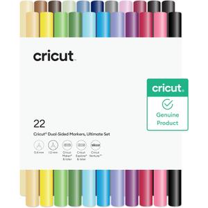 Cricut Dual-Sided Markers, Ultimate Marker Set (22 ct) - 1.0mm Marker Tip + 0.4mm Fine Point Pen Tip - For use with Maker, Explore, & Venture Machines