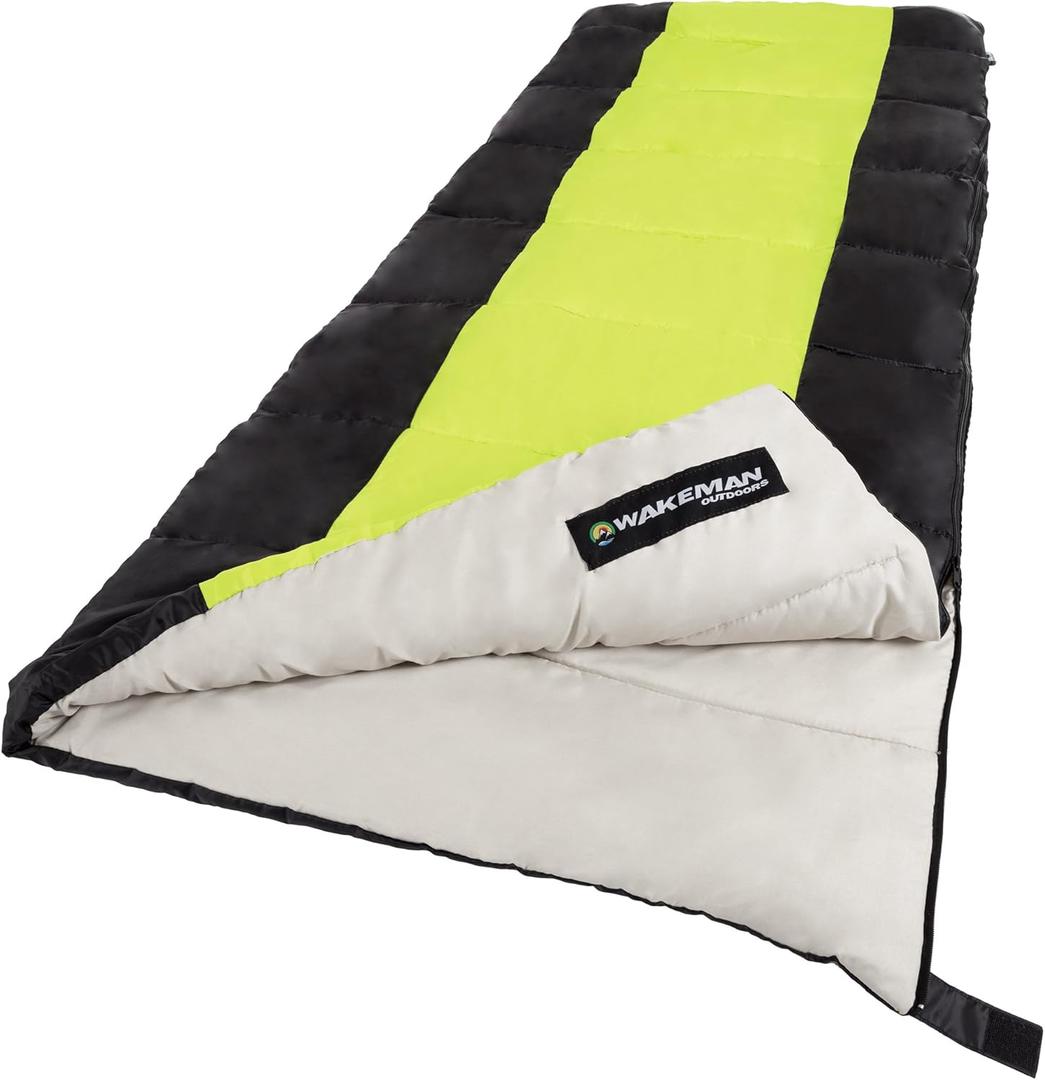 Sleeping Bag - 3 Season Warm and Cool Weather Sleeping Bags for Adults, Teens, and Kids - Lightweight Compact Spring Summer Fall Camping Sleeping Bag (Neon Green)