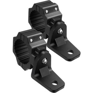 UTV Whip Light Mount & Light Bar Bracket - Heavy Duty 1.75"- 2" Roll Cage Clamp with 360 Rotation, Aluminum Flag/Off-Road Light Mount for Polaris RZR, Can Am, Jeep (Black)