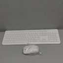 Wireless Keyboard and Mouse Combo, Full Size Silent Ergonomic Keyboard and Mouse, Long Battery Life, Optical Mouse, 2.4G Lag-Free Cordless Mice Keyboard for Computer, Mac, Laptop, PC, Windows(White)