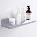 YOHOM Gray Adhesive Floating Shelf No Drilling for Bathroom Tile Wall Stick on Shower Shelf Rack Organizer 14.96inch