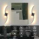 Battery Operated Wall Sconce Set of 2, 3000K-6000K LED Dimmable Battery Wall Sconces with Remote Control, USB Rechargeable 31.4 inch Black Wireless Wall Lights for Living Room, Bedroom, Staircases