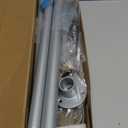 SZXIMU L Shaped Shower Curtain Rod, Adjustable [23.81"-53.15"] x [23.81"-53.15"] Corner Shower Curtain Rod 90 Degree for Bathroom, Bathtub, Clothing Store, Ceiling Support, Silver