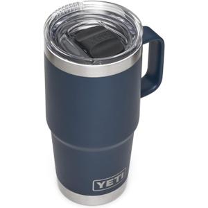 YETI Rambler 20 oz Travel Mug, Stainless Steel, Vacuum Insulated with Stronghold Lid (Navy)