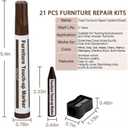 DAIXISM Furniture Markers Touch Up,Wood Filler Floor Scratch Repair Kits,Set of 21-Markers and Wax Sticks with Sharpener Kit for Funiture Repair,Floor Scratch.