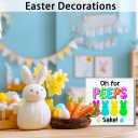4 x Funny Easter Wooden Box Sign Decor, Bunny Rabbit Easter Gifts for Home Kitchen Farmhouse Table Decoration, Oh for Peeps Shake, 5 x 5 Inch (Fuchsia)