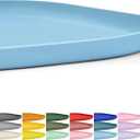 SMILOOL Small Silicone Pet Food Mat with Raised Edge for Food and Water Bowl, Square Dog Feeding Mats, Cat Food Trays for Floor Waterproof, Rubber Tray for Dogs and Cats, 12 x 12 x 0.7 Light Blue