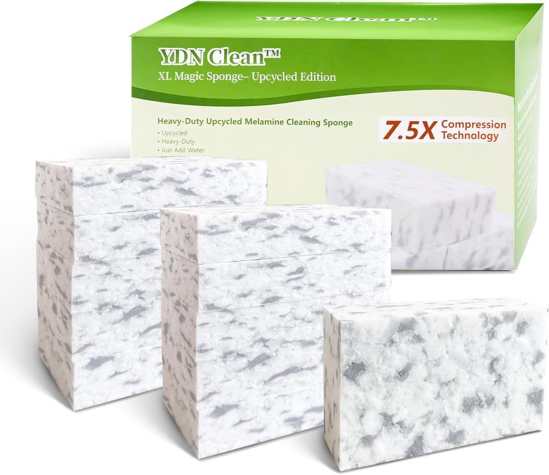 Magic Sponge Erasers Regenerative Material, 7.5X High-Density Melamine Foam Cleaning Pads, Heavy Grease Stains Cleaning Foam Sponge in Bulk for Kitchen, Bathroom, Walls, Shoes & Car (10)