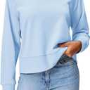 Stelle Women’s Raglan Crewneck Sweatshirt Relaxed Fit Casual Everyday (Blue, XXL)