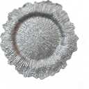 JCCLHQW Premium Plastic Snowflake Charger Plates Set - 6/50/100 Pieces, Irregular Design, High-End and Durable, Non-Breakable, Gold, Silver, Black- Ideal for Wedding, Party, Christmas Decor