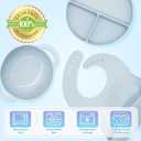 Silicone Baby Feeding Set 10 Pcs, Baby Led Weaning Supplies, Baby Feeding Supplies Set BPA Free, Baby Essentials for Newborn Gift Blue