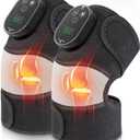 Electric 3-in-1 Cordless Heated Massager with Heat for Knee Elbow Shoulder Wrap with 3 Vibration & Heating Modes (2 Pack)