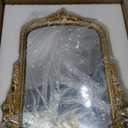 Small Vintage Vanity Makeup Desk Mirror, Antique Traditional Arch Table Mirror in Gold, Decorative Wood Carved Mirror for Living Room Bedroom Tabletop 11.8" x 9.6", Antique Gold