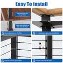 CKE T-Drilled Corner Post Cable Railing, Three Sides T-Drilled 36" Cable Railing Corner Post (Post 35"x2"x2") with Cable Grommets, 90 Black Finish Stainless Steel Corner Post for Indoor Outdoor, CP02