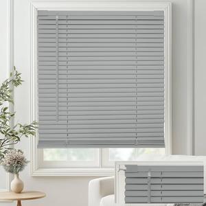 MYshade No-Drill Cordless Horizontal Mini Blinds – 40" W x 64" H Tool-Free Inside Mount Window Blinds with 1" Vinyl Slats, Light Filtering & Privacy, Child & Pet Safe, Gray