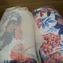 LVTXIII 2 Pack Outdoor High Back Cushions, 22" W x 20" D Tufted Seat and Back Chair Cushion with Ties, Fluffy Patio Replacement Rocking Chair Cushion for Outdoor Furniture Use, Vibrant Blossom, 44"x22"x4"