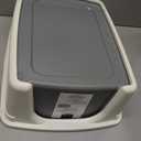 Amazon Basics Large Cat Litter Box with High Sides, Open Top for Easy Access, Includes Scoop with Storage, 19" x 15" x 11.75", Grey/Beige