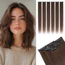 Rich Choices Real Human Hair Clip In Extensions-6 Pcs Single Clip Design-100% Remy Hairs Invisible Clip in Extensions for Thin Short Hair-Seamless Hairpieces for Women-10 Inches #2R Chocolate Brown