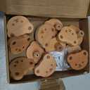 MOROBOR 12PCS Bear Shaped Wooden Knobs Single Hole Beech Wood Handles Cupboard Cabinet Handle Knob for Chest of Drawers with Screws& Expansion Tube