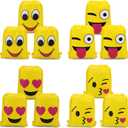 Konsait Emoticon Bags for Emoticon Party Supplies(12 Pack), Emoticon Drawstring Backpack Shoulder Bag Bulk for Kids Birthday Emoticon Party Gift