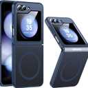 NO.1 Magnetic for Samsung Galaxy Z Flip 7 FE Case Compatible with MagSafe[Military Grade Drop Tested][Translucent Matte][Anti-Fingerprint] Soft Silicone Bumper for Samsung Flip 7 FE Case,Blue