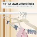 24-Pack Beige Velvet Hangers with Clips Adjustable,Adult Hangers,Heavy-Duty,Felt,Non-Slip,Space Saving,Slim Outfit Hanger for Pants, Skirts, Suits,Coats, Dresses ect.