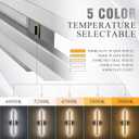 Modern LED Wall Sconce Silver Dimmable LED Vanity Lights Bathroom Lighting Fixtures Over Mirror Long Wall Light for Bathroom Dining Room, L24Inch 5CCT