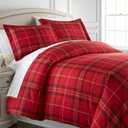 Southshore Fine Living Inc. Duvet Cover King/California King Size Set Extra Soft Bedding w/ Zipper Closure King Duvet Cover Set 108"x98", 2 Pillow Shams 20"x36"  Wrinkle Resistant Vilano Plaid Red
