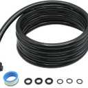 12FT Propane Torch Hose for Connection Weed Burner Heating Torch, G3/8-19 Left Hand Thread, 350 PSI, POL Connector, with Replacement O Ring Sealing Tape gasket