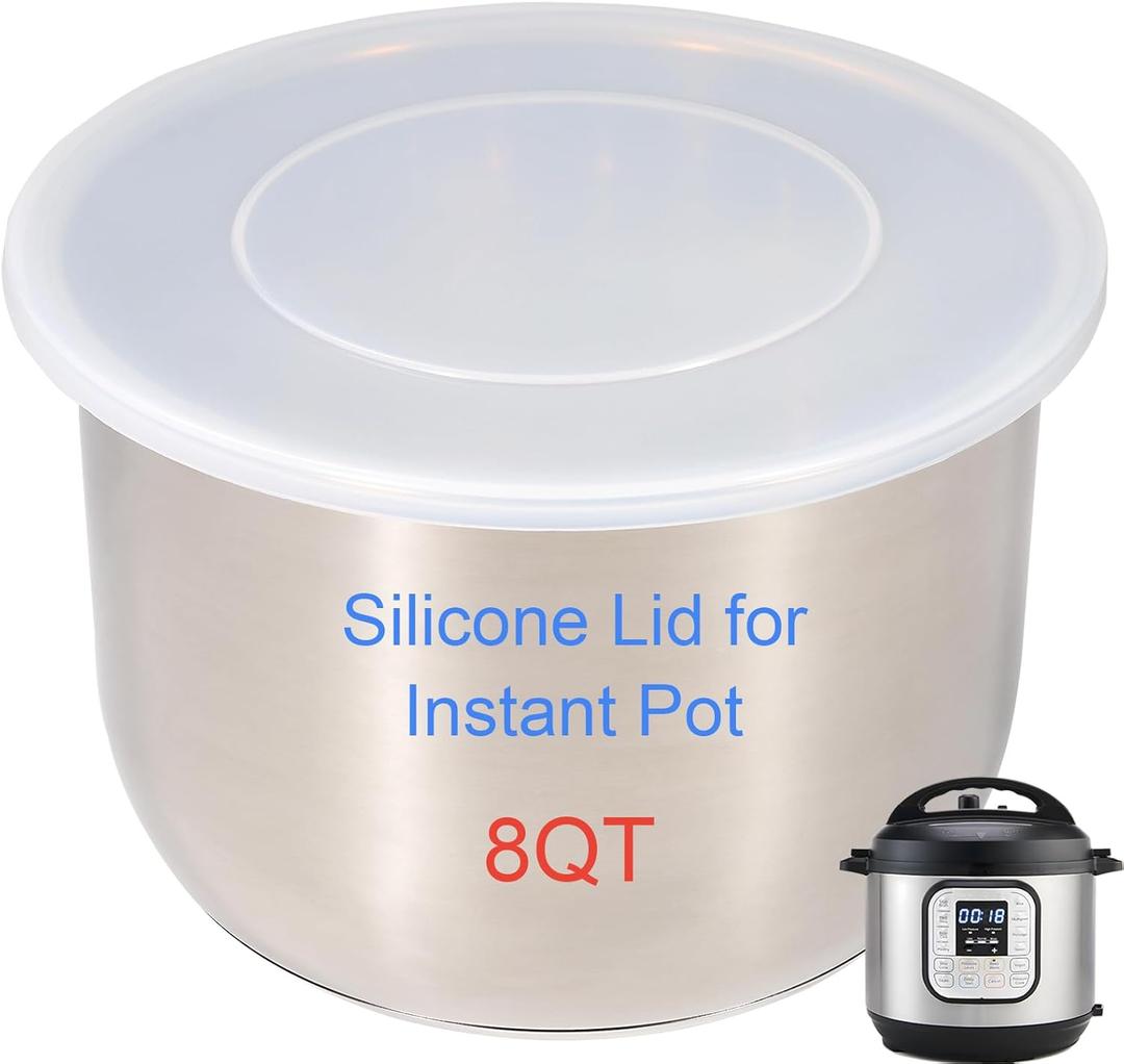 Silicone Lid for Instant Pot 8QT (10.23IN), Premium Silicone Cover Accessories Fits Instant Pot 8 Quart, Reusable Lid Replacement for Instantpot Inner Pot, Bowl and Microwave Cover for Food