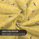 Bee Kind Yellow Tablecloth Round 7070 Inch, Spring Summer Honeycomb Themed Tablecloth Washable Table Cover for Party Picnic Dinner Decor