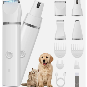 Veeconn Dog Clippers Grooming Kit Hair ClipperLow Noise Paw Trimmer Rechargeable  Cordless Quiet Nail Grinder Shaver for Cats and Other Pets