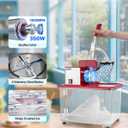 VEVOR Commercial Ice Crusher 661LBS/H, 350W Electric Snow Cone Machine with 4 Blades, 2000RPM Stainless Steel Shaved Ice Machine with 11 Gal Crushed-Ice Box, for Family Restaurants Bars, Red