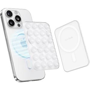 Klearlook Magnetic Suction Phone Mount for MagSafe Case, Removable Sticky Phone Grip Holder for Hands-Free Makeup/Selfie/Live Streaming/Vlog for TikTok & Instagram Influencer/Creator, Transparent