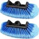 Tanlade 2 Pcs Car Wash Brush Head with Soft Detailing Bristle Flow Through Car Cleaning Brush Exterior Wash Equipment for Auto Truck RV Boat Camper(10 Inch,Blue)