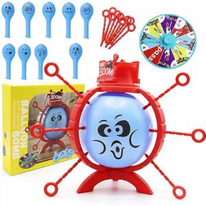 AALFA Balloon Pop Challenge  Suspenseful Party Game with Spinner, 9 Sticks & 10 Funny Balloons  Hilarious Prank & Gag Gift for Teens, Adults, Office Breaks & Social Events