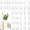 36PCS Cylinder Vases Set, Plastic Vases for Centerpieces, 4''/6''/8'' Clear Candle Vases, Bulk Versatile Hurricane Candle Holder for Wedding Centerpieces, Party Table Home Decorations (36)
